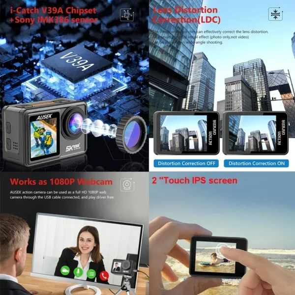 2" IPS Dual Screen Action Camera 5K 30FPS 4K 60FPS 48MP EIS Video With Optional Filter Lens 1080P Webcam Vlog WiFi Sports Cam - Image 3