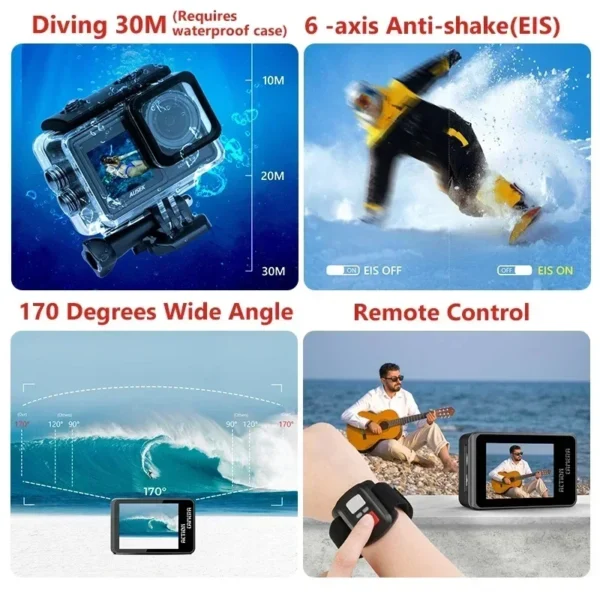 2" IPS Dual Screen Action Camera 5K 30FPS 4K 60FPS 48MP EIS Video With Optional Filter Lens 1080P Webcam Vlog WiFi Sports Cam - Image 5